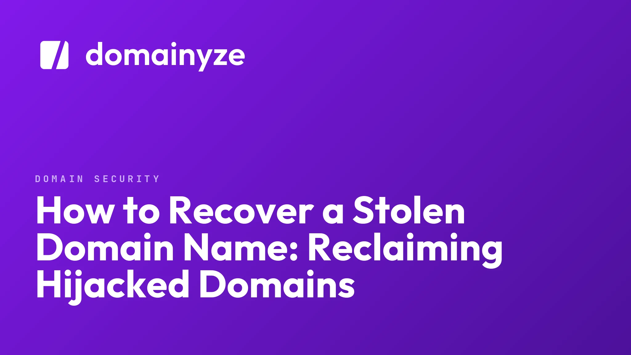 How to Recover a Stolen Domain Name: Reclaiming Hijacked Domains