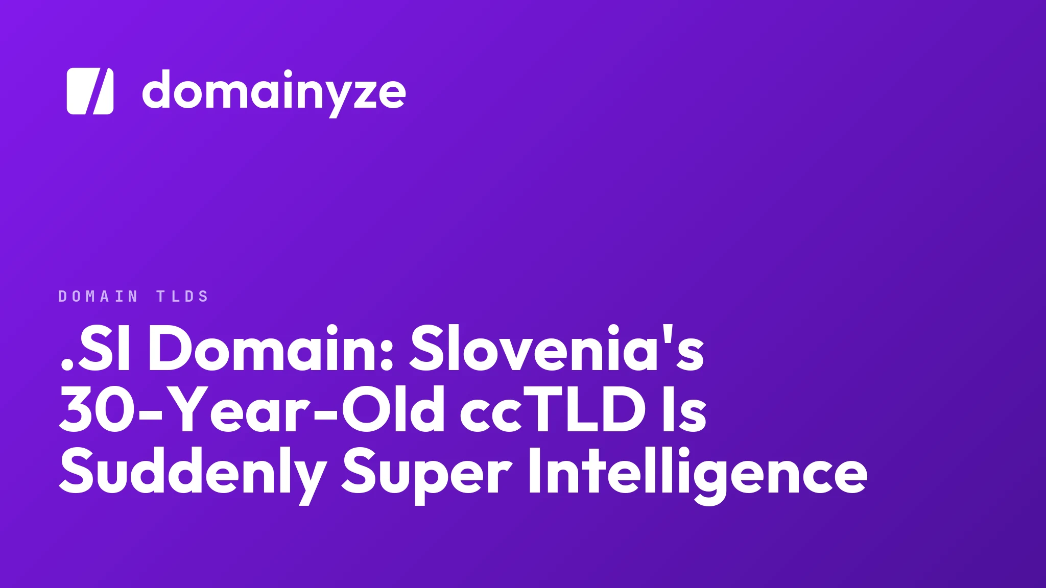 .SI Domain: Slovenia's 30-Year-Old ccTLD Is Suddenly Super Intelligence